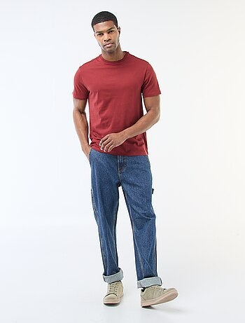 T-shirt dritta in jersey tinta unita