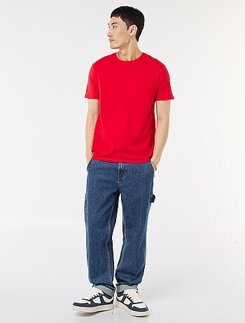 T-shirt dritta in jersey tinta unita