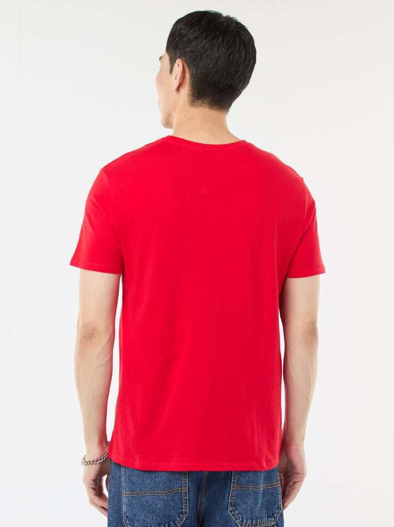 T-shirt dritta in jersey tinta unita Rosso - Kiabi