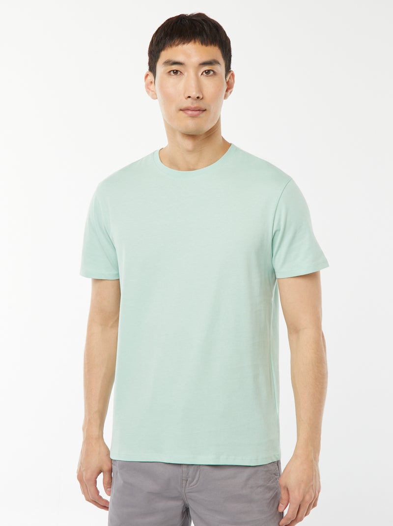 T-shirt dritta in jersey tinta unita Verde - Kiabi