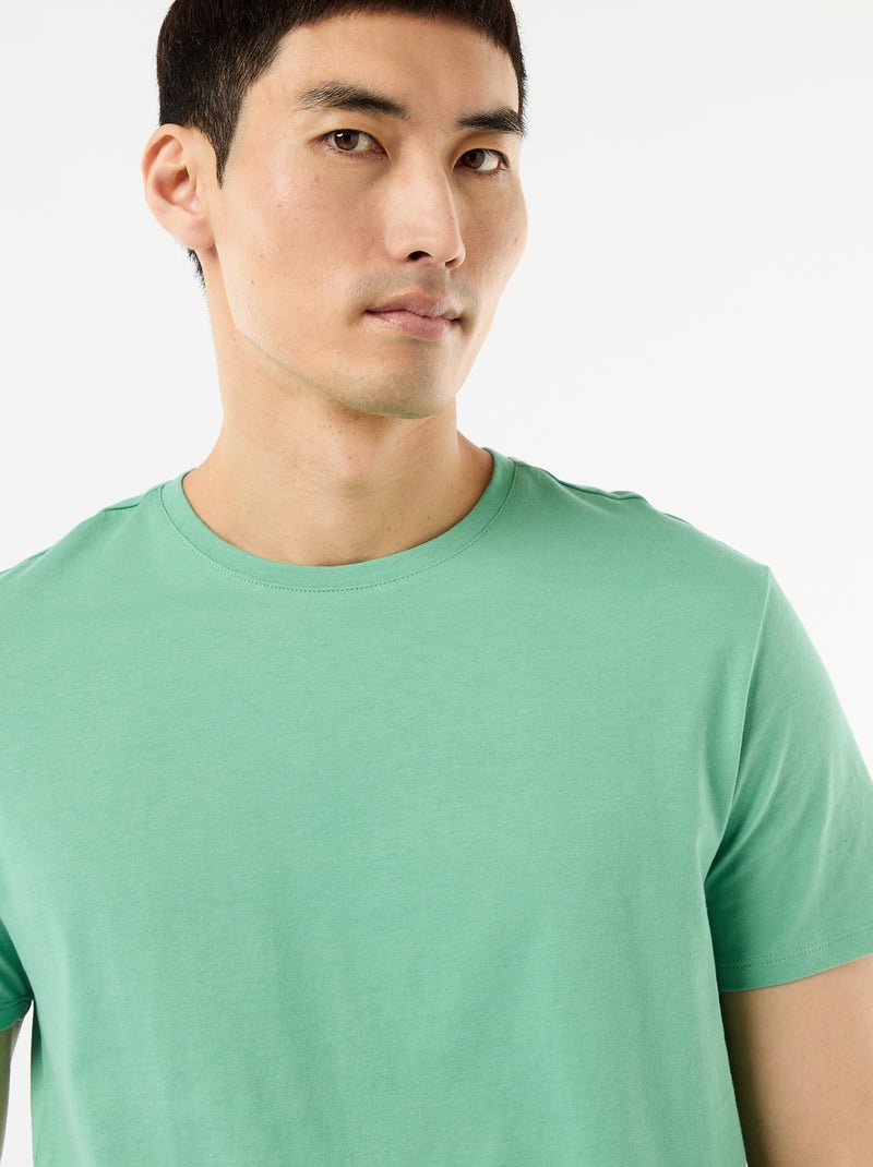 T-shirt dritta in jersey tinta unita Verde - Kiabi