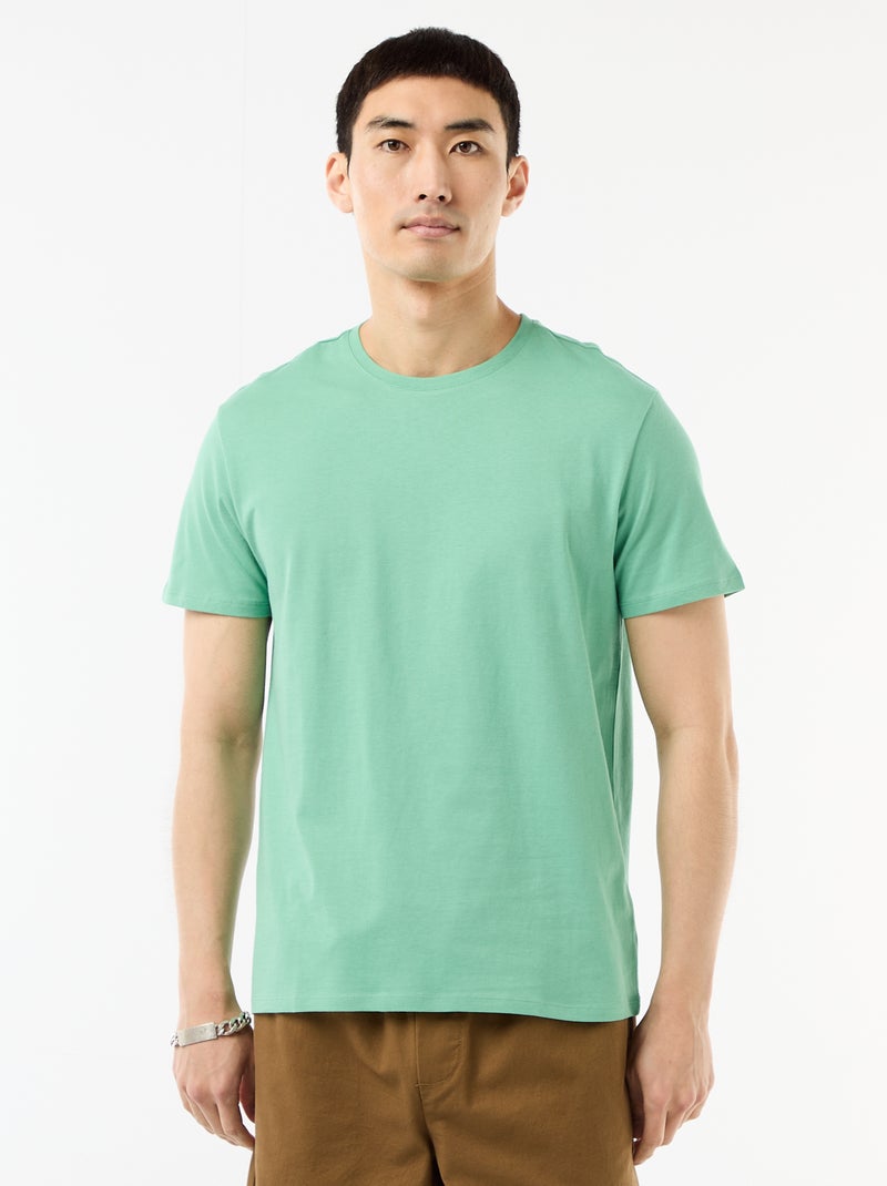T-shirt dritta in jersey tinta unita Verde - Kiabi