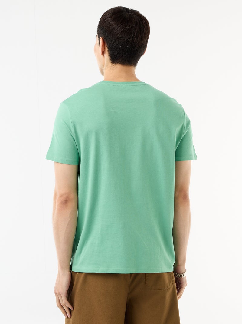 T-shirt dritta in jersey tinta unita Verde - Kiabi
