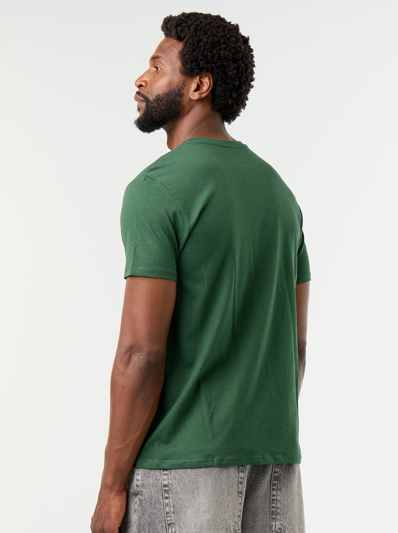 T-shirt dritta in jersey tinta unita Verde - Kiabi