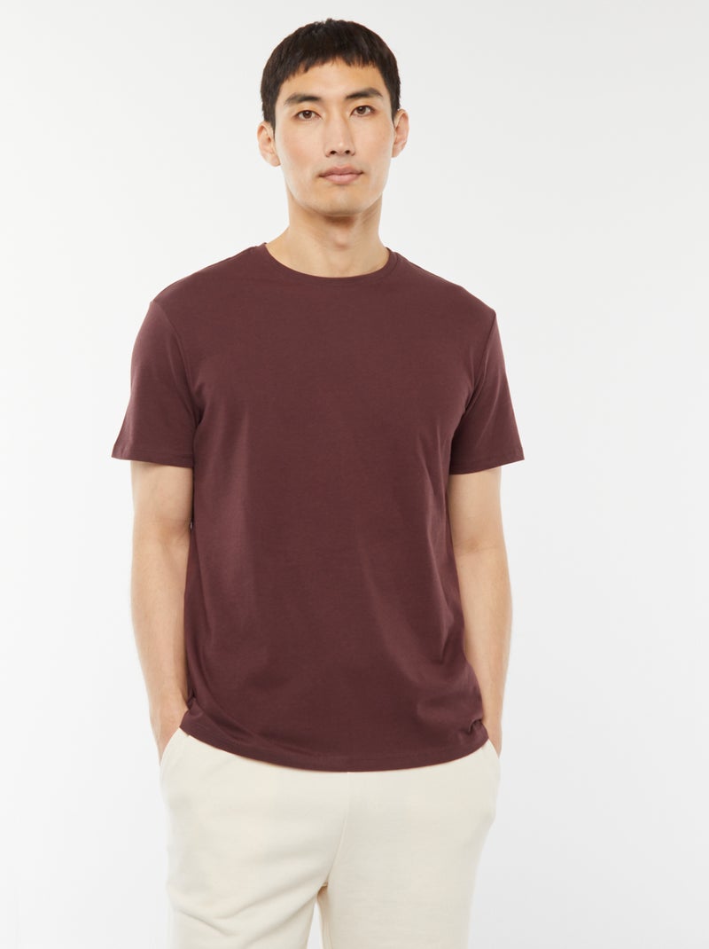 T-shirt dritta in jersey tinta unita Viola - Kiabi