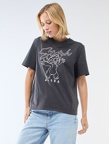 T-shirt dritto con stampa 'Stitch'
