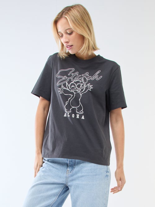T-shirt dritto stampato 'Stitch' - Kiabi