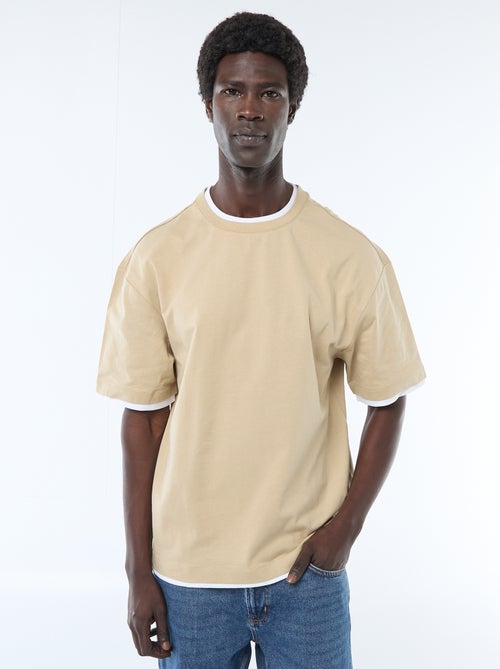 T-shirt effetto 2-in-1 a maniche corte - Kiabi