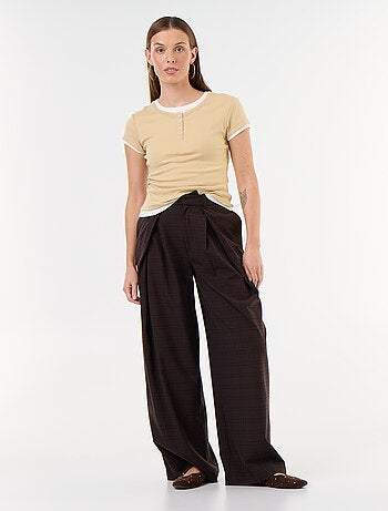 T-shirt effetto 2-in-1 a maniche corte