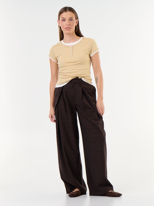T-shirt effetto 2-in-1 a maniche corte - Kiabi