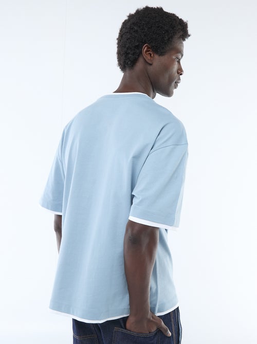 T-shirt effetto 2-in-1 a maniche corte - Kiabi