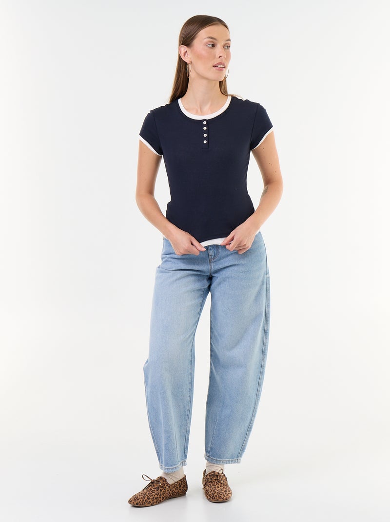 T-shirt effetto 2-in-1 a maniche corte Blu - Kiabi