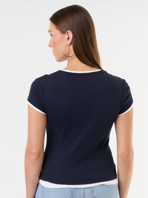 T-shirt effetto 2-in-1 a maniche corte - Kiabi