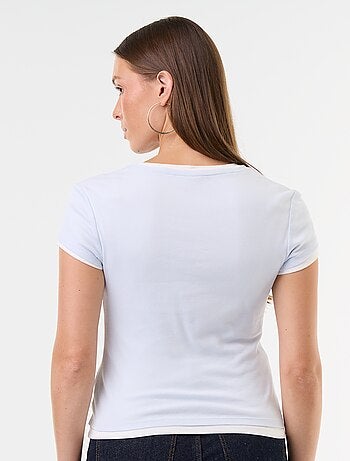 T-shirt effetto 2-in-1 a maniche corte