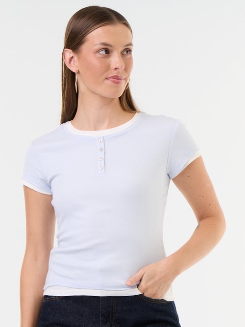 T-shirt effetto 2-in-1 a maniche corte - Kiabi