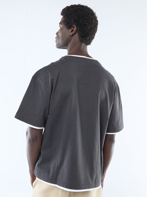 T-shirt effetto 2-in-1 a maniche corte - Kiabi