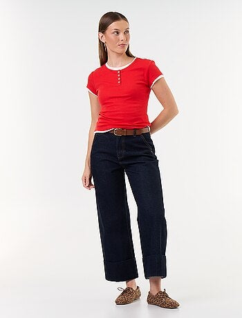 T-shirt effetto 2-in-1 a maniche corte