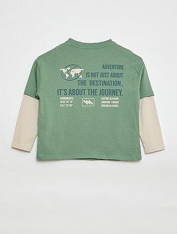 T-shirt effetto 2-in-1 a maniche lunghe