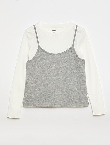 T-shirt effetto 2-in-1 con canotta