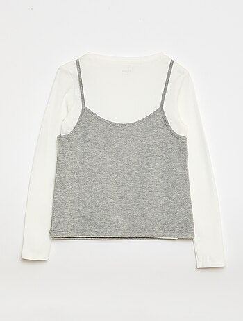 T-shirt effetto 2-in-1 con canotta