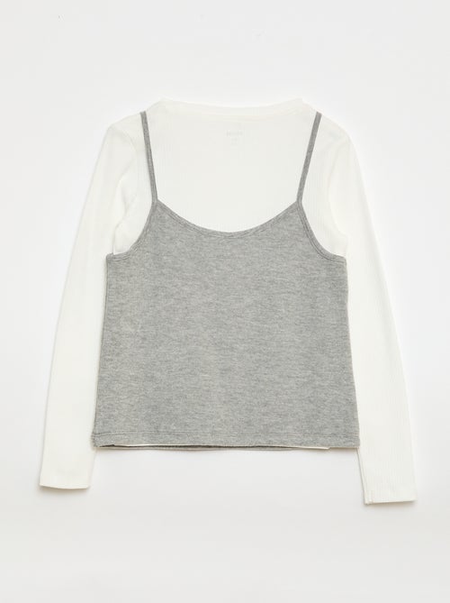 T-shirt effetto 2-in-1 con canotta - Kiabi