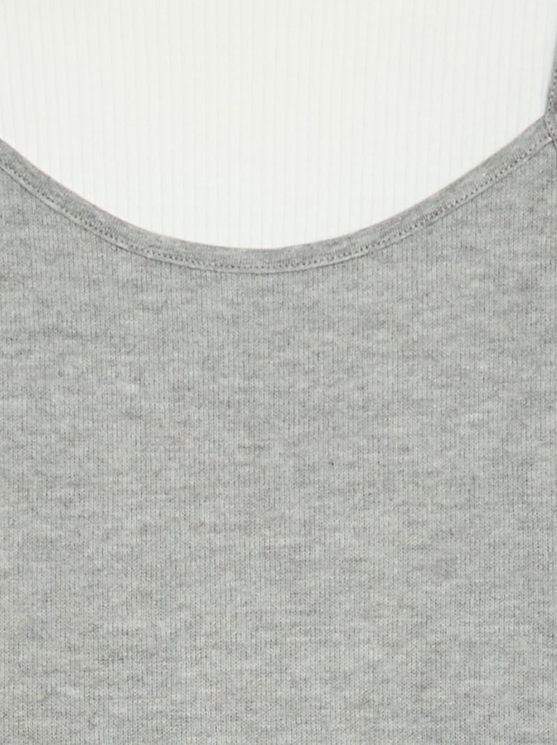 T-shirt effetto 2-in-1 con canotta Bianco - Kiabi