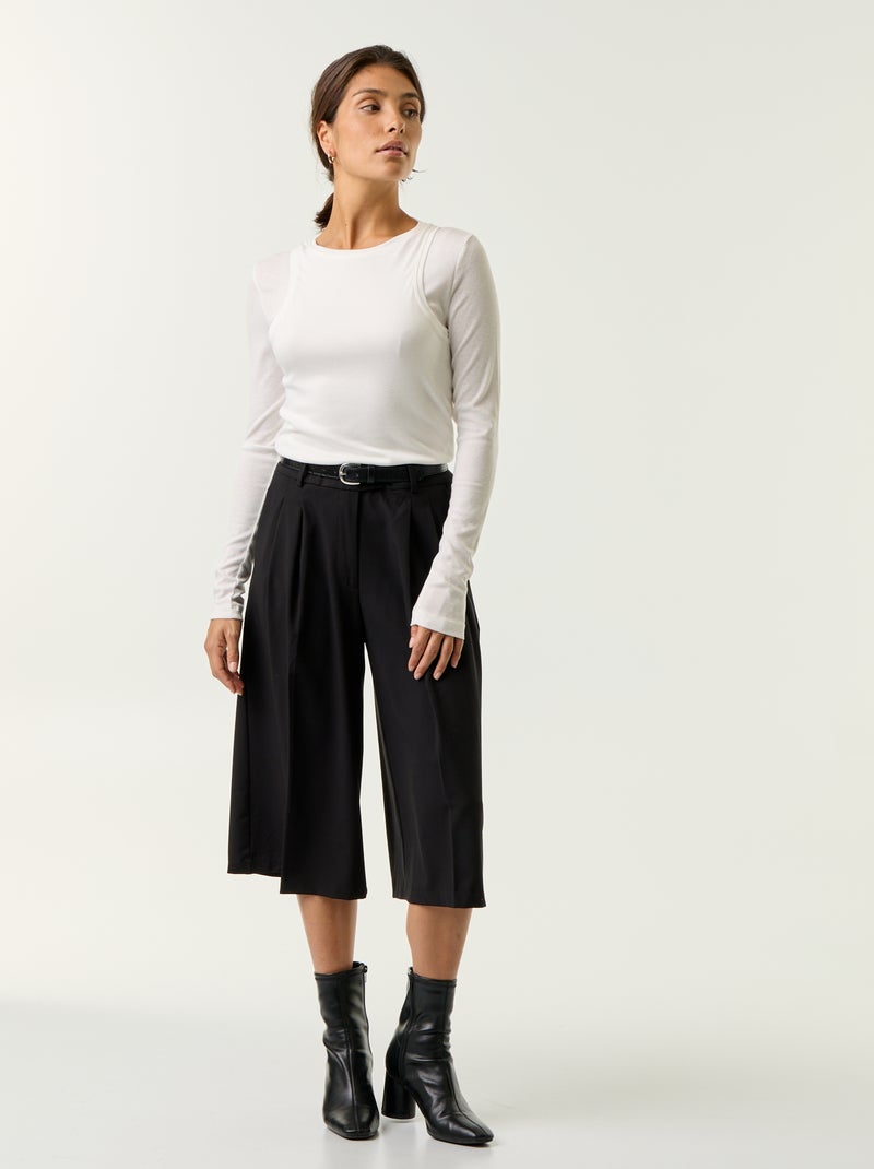T-shirt effetto 2 in 1 con canotta Bianco - Kiabi