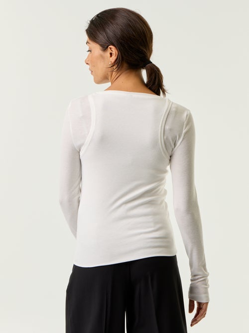 T-shirt effetto 2 in 1 con canotta - Kiabi