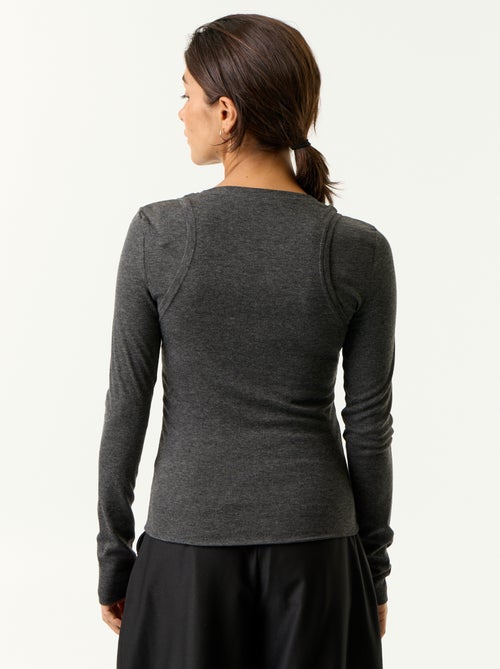 T-shirt effetto 2 in 1 con canotta - Kiabi