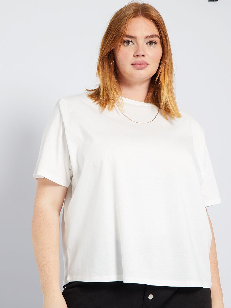 T-shirt effetto spalline Bianco - Kiabi