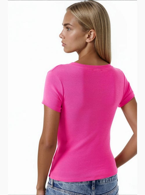T-shirt elastica a maniche corte con scollo a v busem - Kiabi T-shirt elastica a maniche corte con scollo a v busem - Kiabi
