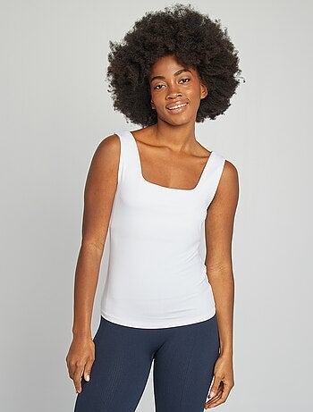 T-shirt elasticizzata con scollo quadrato