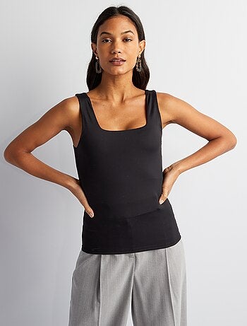 T-shirt elasticizzata con scollo quadrato