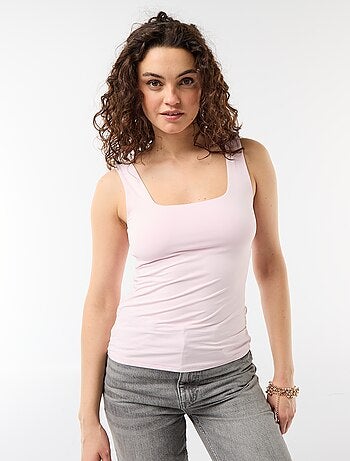 T-shirt elasticizzata con scollo quadrato
