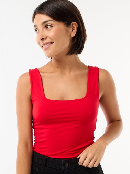 T-shirt elasticizzata con scollo quadrato - Kiabi