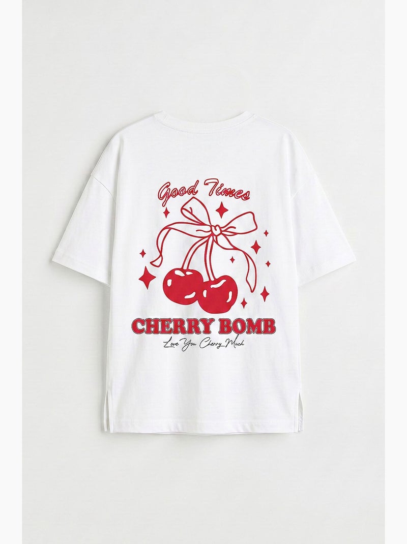 T-shirt elasticizzata in cotone tommy Bianco - Kiabi