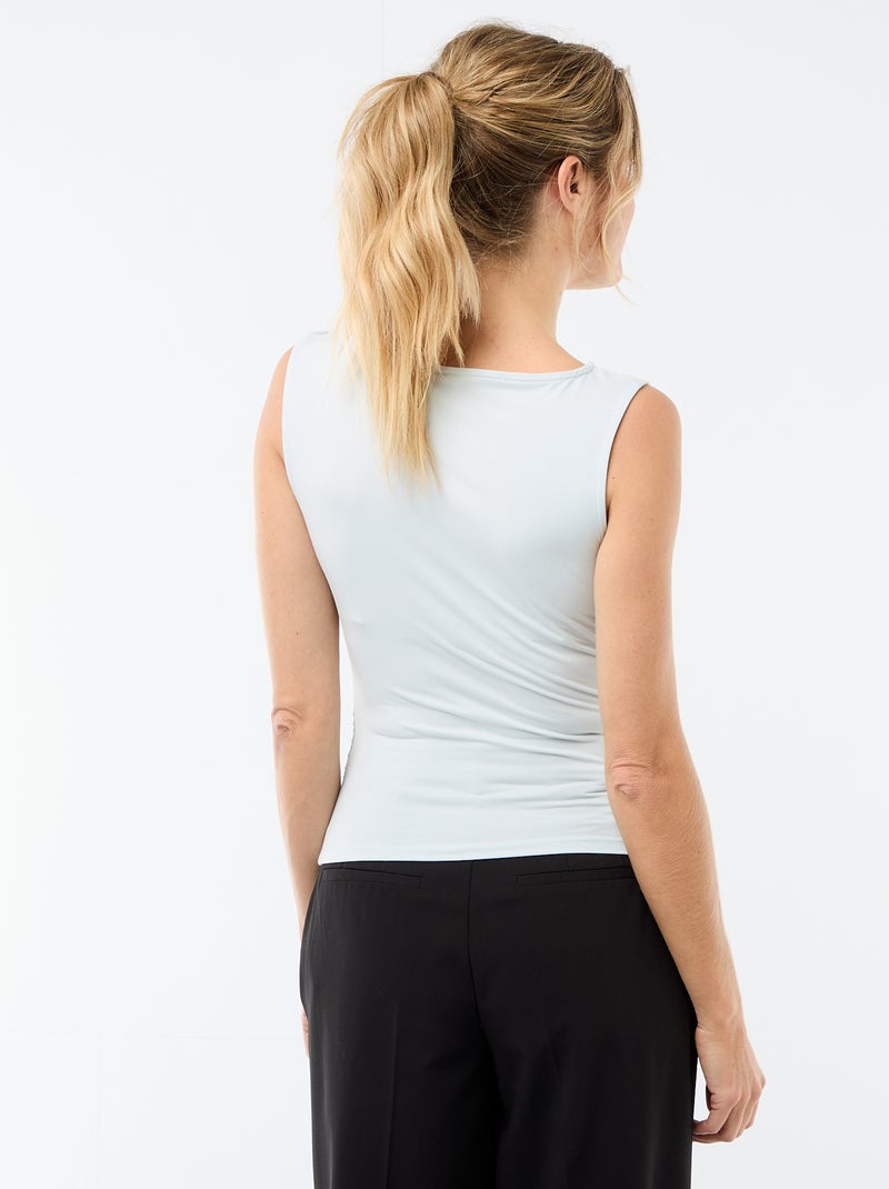 T-shirt elasticizzato con gioiello dorato Blu - Kiabi