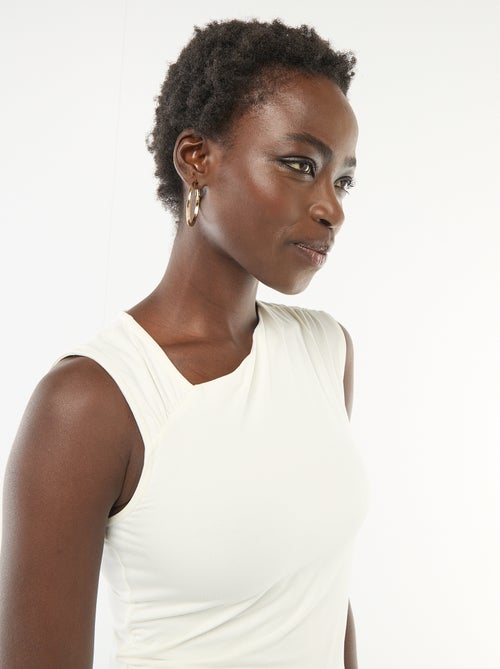 T-shirt elasticizzato tinta unita asimmetrico - Kiabi