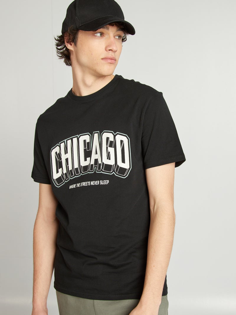 T-shirt en jersey stampato NERO - Kiabi