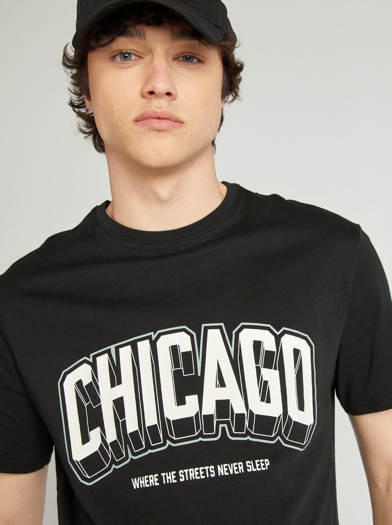 T-shirt en jersey stampato NERO - Kiabi