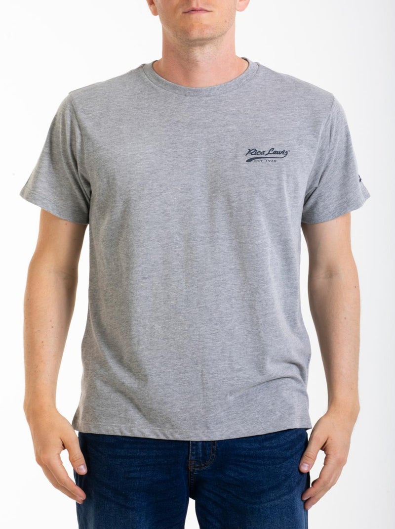 T-shirt essenziale in cotone SIGNAT1 Grigio - Kiabi