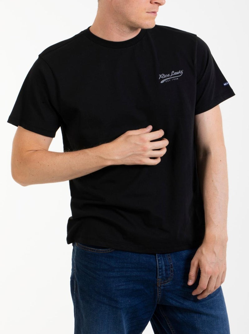 T-shirt essenziale in cotone SIGNAT1 Nero - Kiabi