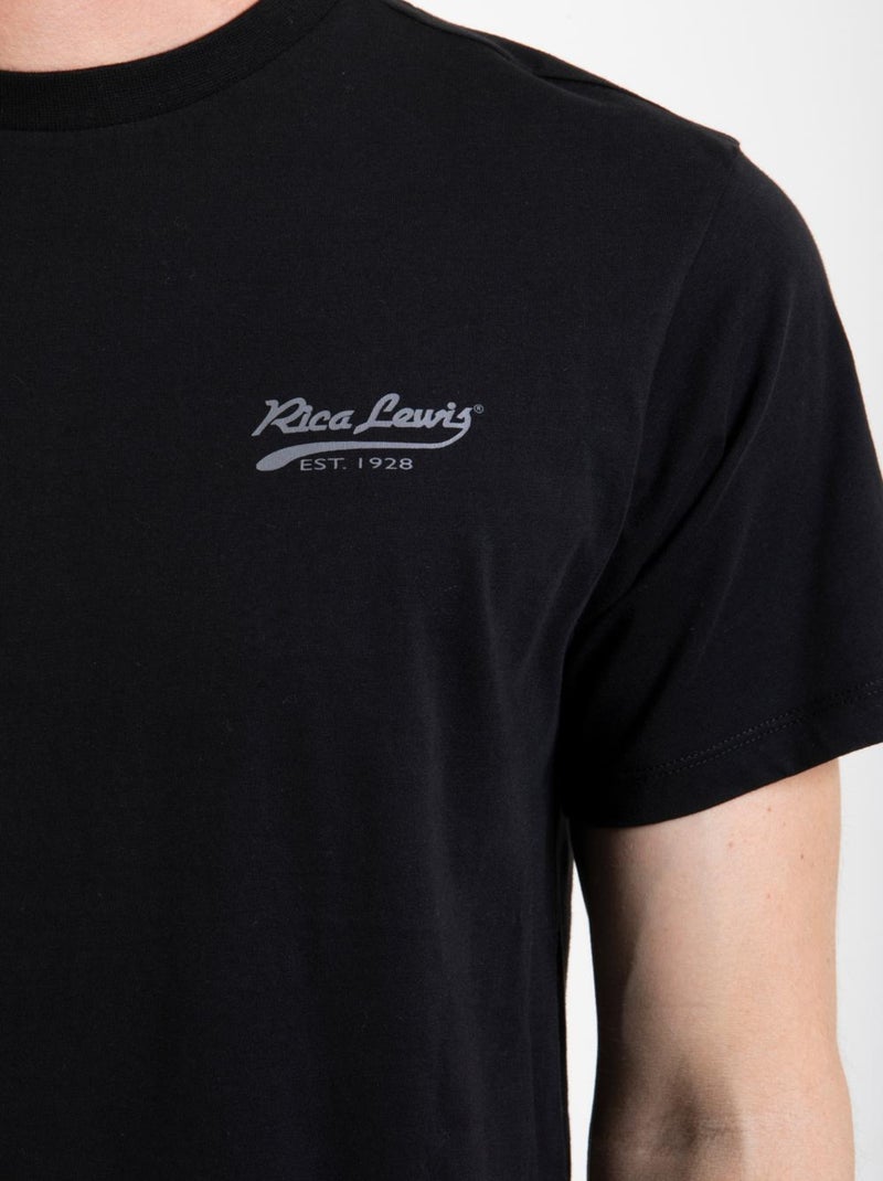 T-shirt essenziale in cotone SIGNAT1 Nero - Kiabi