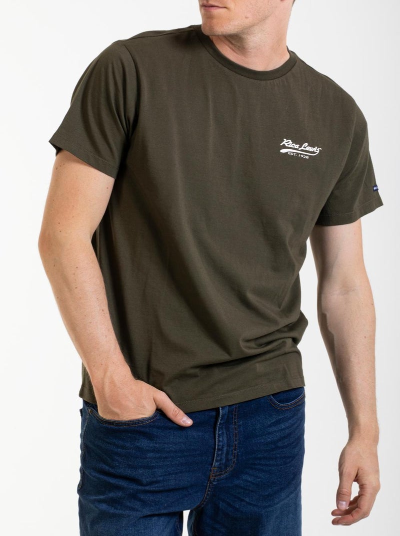 T-shirt essenziale in cotone SIGNAT1 Verde - Kiabi