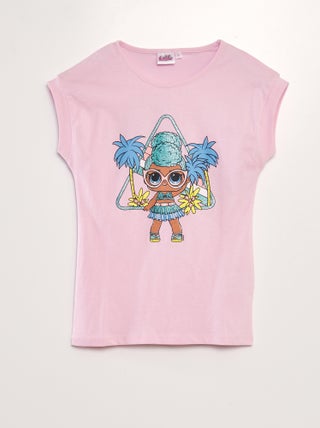 T-shirt fantasia con paillettes 'Lol'