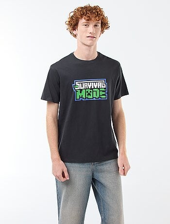 T-shirt 'Fashion UK' 'Minecraft' in cotone