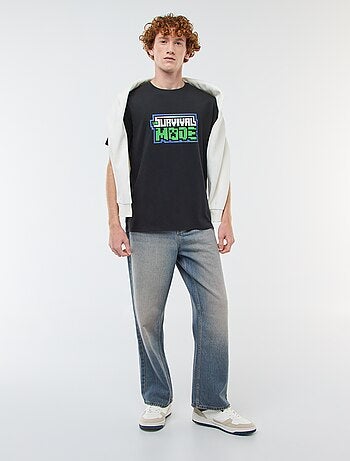 T-shirt 'Fashion UK' 'Minecraft' in cotone