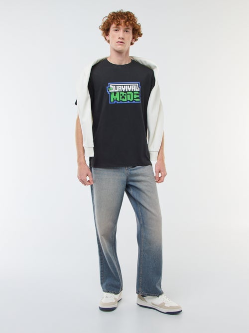 T-shirt 'Fashion UK' 'Minecraft' in cotone - Kiabi