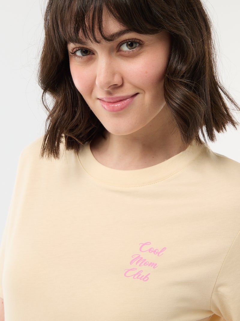 T-shirt 'Festa della Mamma' maniche corte Giallo - Kiabi
