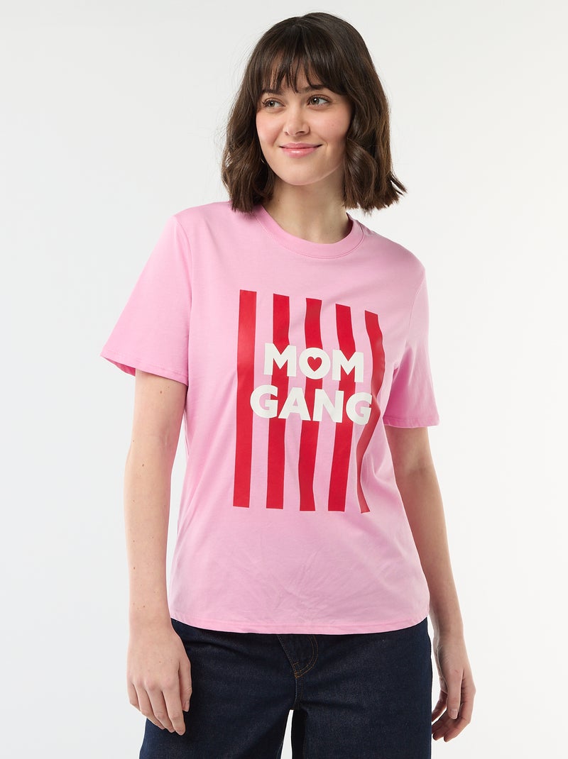 T-shirt 'Festa della Mamma' maniche corte Rosa - Kiabi